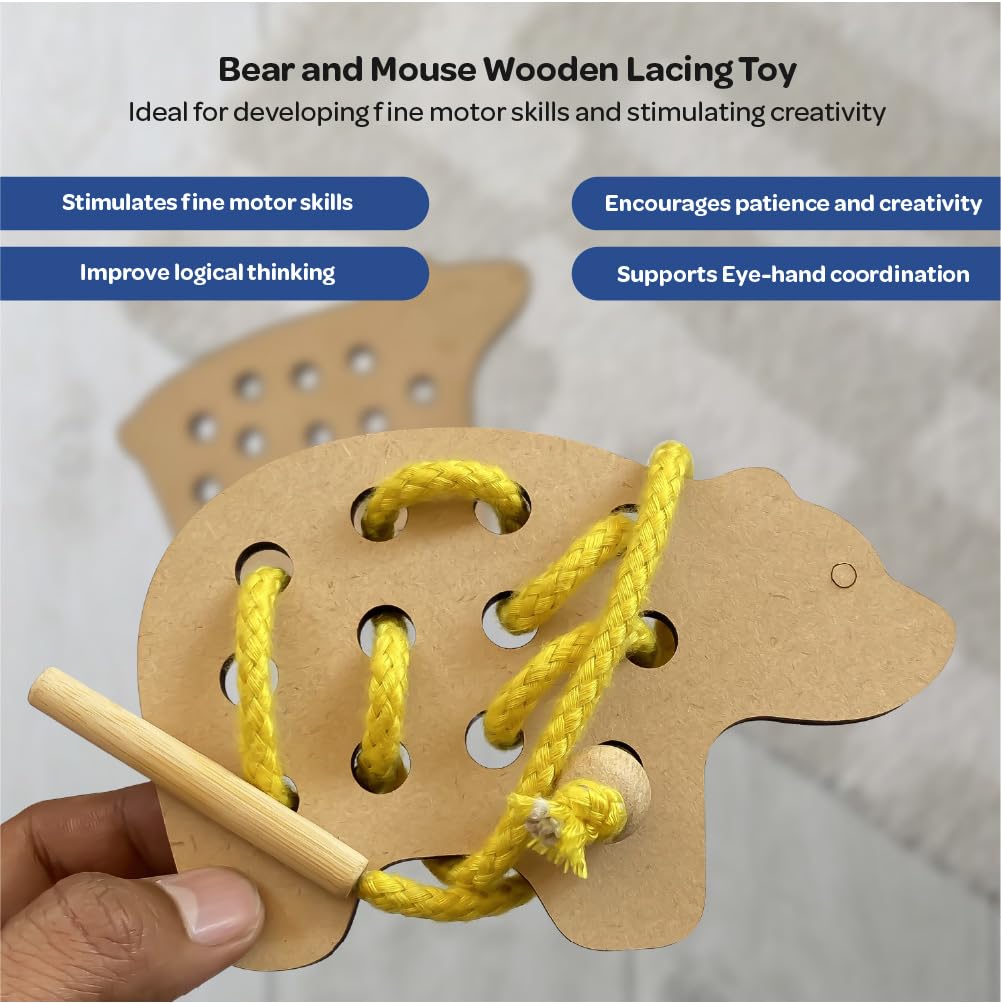 Lacing Activity Toy for 3+ Years Set of 2