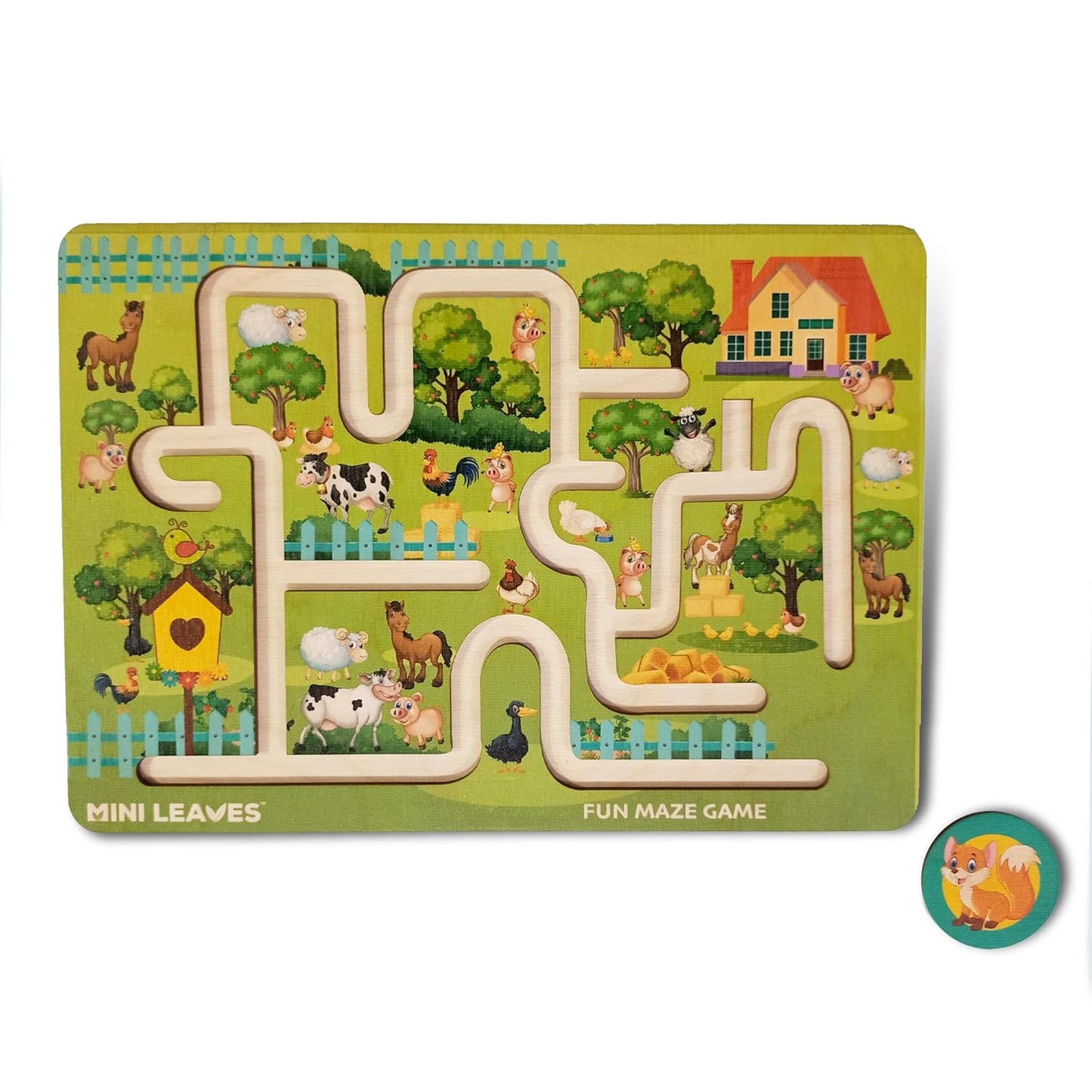 Farm Wooden Maze Game for Kids 2+ Year