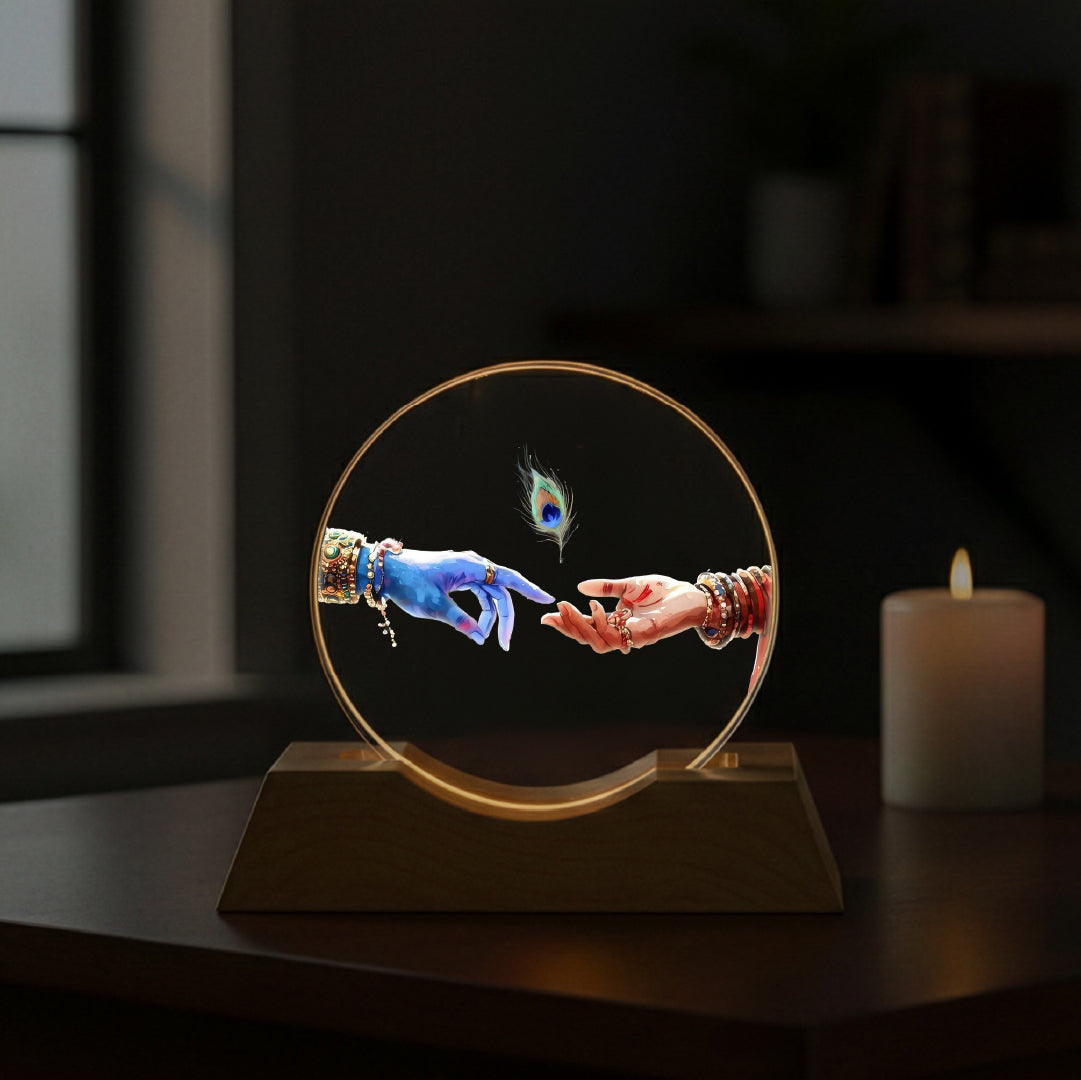 Radha Krishna Hand LED Light Lamp – Divine Love Home Décor Lamp | Yay Play