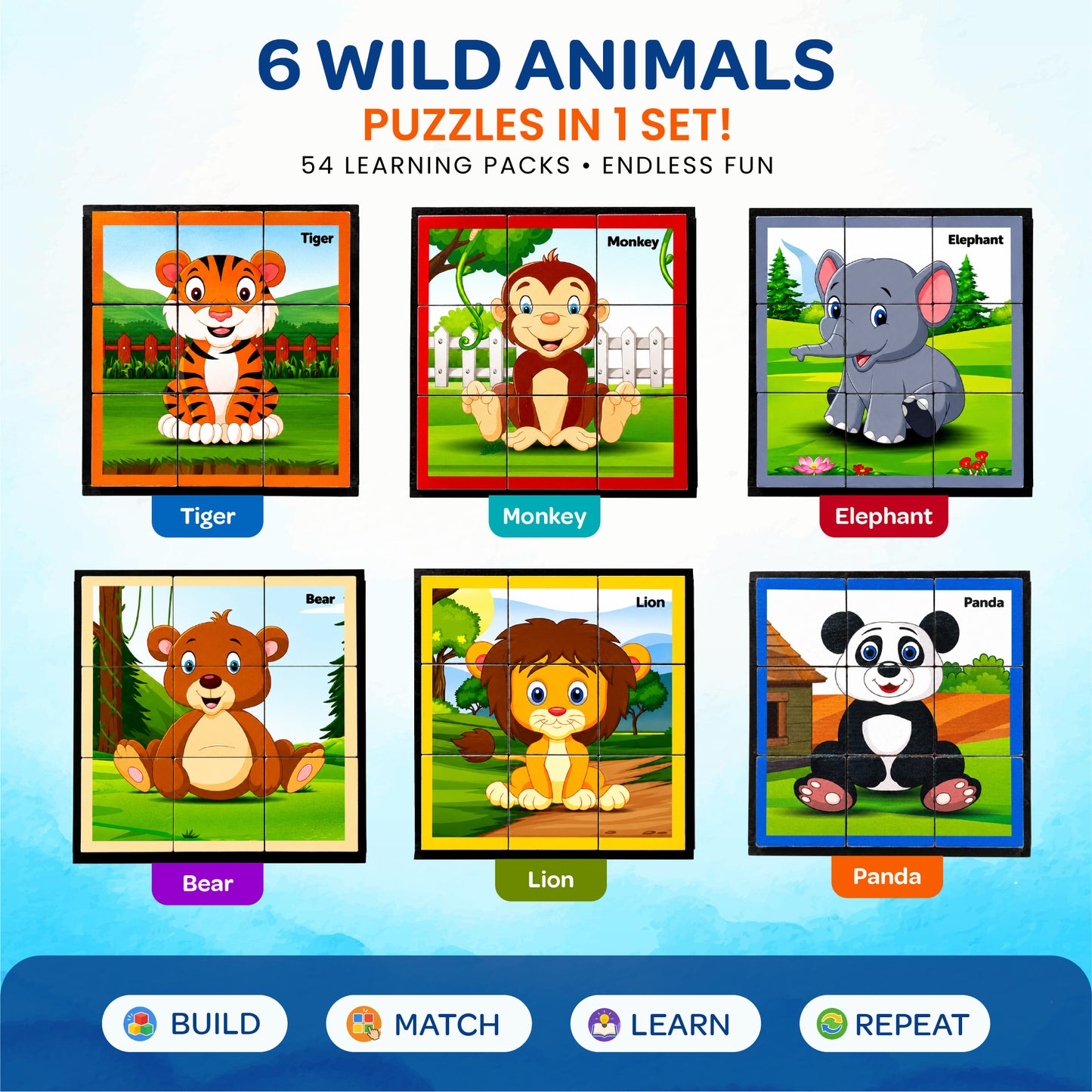 Cube Block Animals 6 Sides with 6 Animal 2 Years+