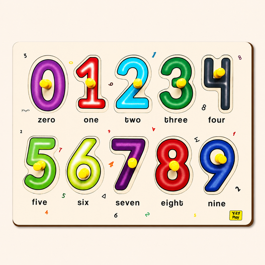 0 to 9 Peg and Knob Puzzle 2+ Years