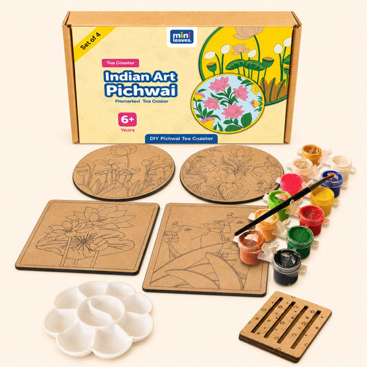 Pichwai Mandala Tea Coaster Paintings DIY Kit for 6+ Years