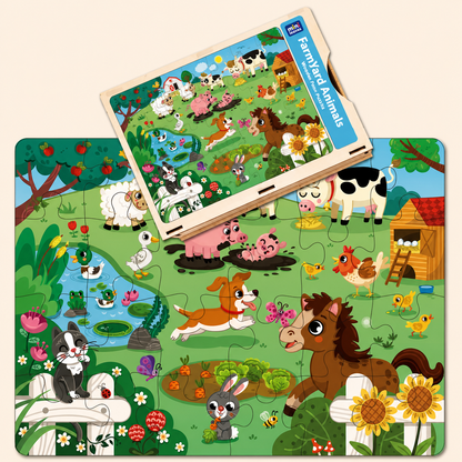 Farm Animal Chunky Floor 24 Pieces Puzzle 2+ Years