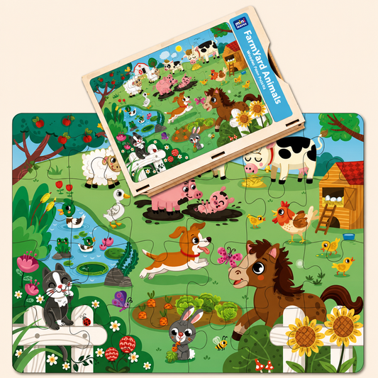 Farm Animal Chunky Floor 24 Pieces Puzzle 2+ Years