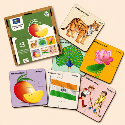 National Symbols 4 Pieces Wooden Puzzles 2+ Years