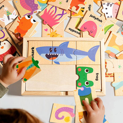 Mini Leaves Wooden Animal Puzzle – 48 Pieces with wooden box