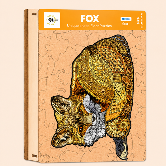 Fox Unique Shape Wooden Puzzles 65 Pieces 6+ Age