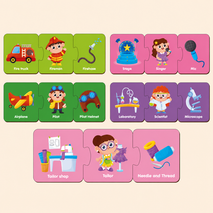 Profession 3 piece matching puzzle Series 2
