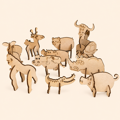3D DIY Animals Puzzles 4+ Years