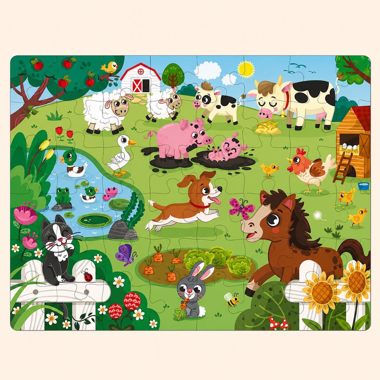 Farm Animal 48 Pieces Floor Puzzle 3+ Years