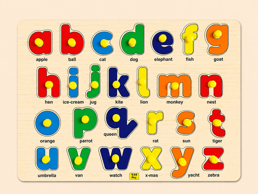 Small ABCD Knob and Pegged Puzzle for Kids 2+ Years