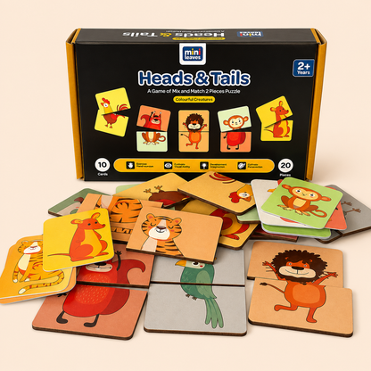 Head and Tail- 2 Pieces Matching Puzzle
