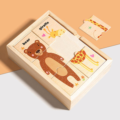 Mini Leaves Wooden Animal Puzzle – 48 Pieces with wooden box