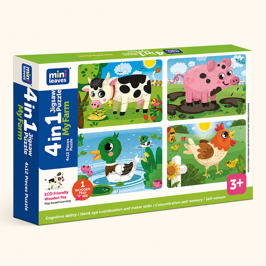 4 in 1 My Farm 48 Pieces Puzzle 3+ Years