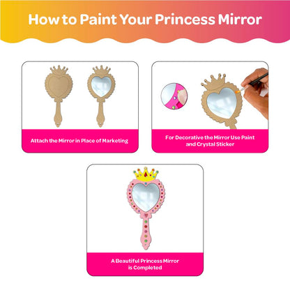 Decorate Your Own DIY Princess Mirrors Paint Art and Craft Kits for Girls age 6+ Set of 4