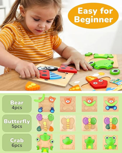 YayPlay Montessori Animal Puzzle Pack