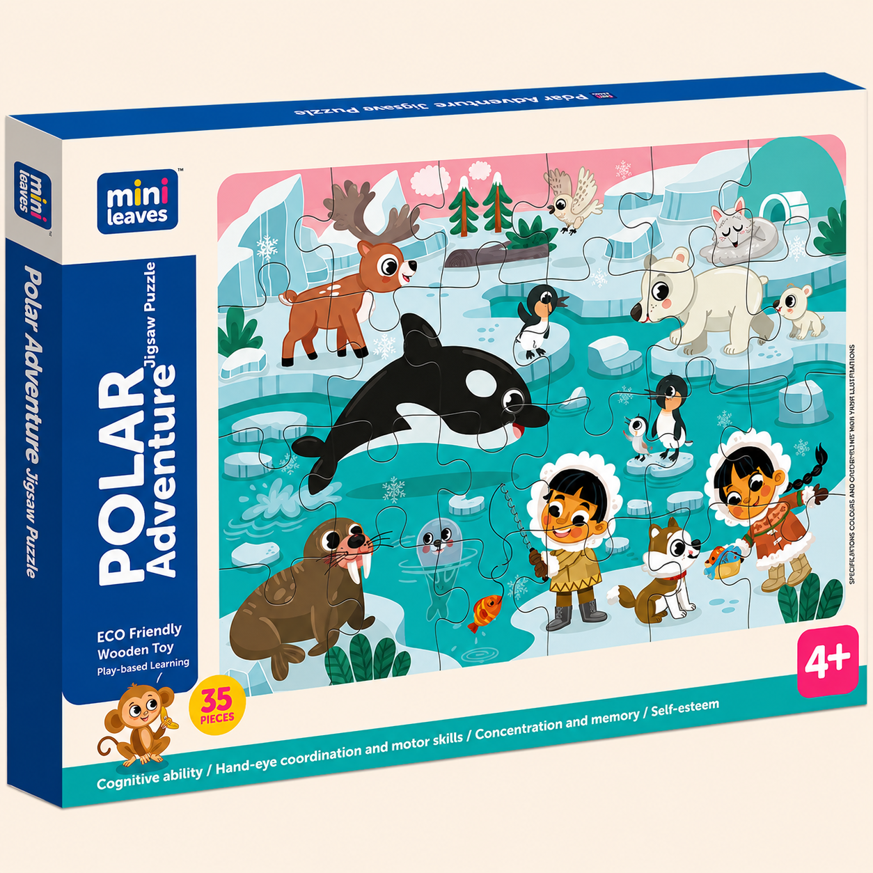 North Pole Animal Wooden Jigsaw Puzzles | 35 Pieces 3+ Years