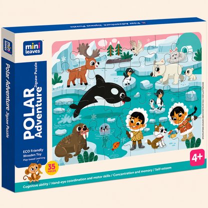 North Pole Animal Wooden Jigsaw Puzzles | 35 Pieces 3+ Years