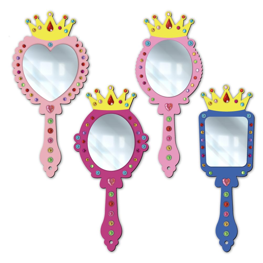 Decorate Your Own DIY Princess Mirrors Paint Art and Craft Kits for Girls age 6+ Set of 4