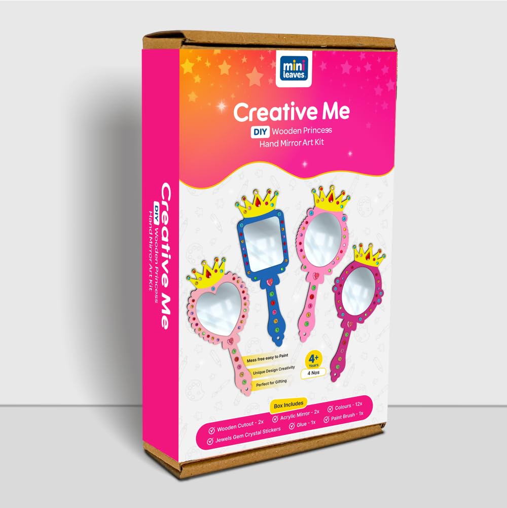 Decorate Your Own DIY Princess Mirrors Paint Art and Craft Kits for Girls age 6+ Set of 4