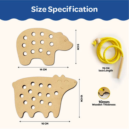Lacing Activity Toy for 3+ Years Set of 2
