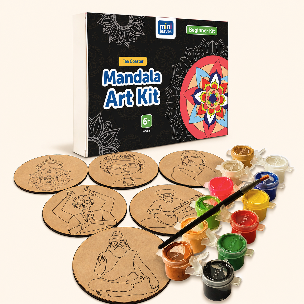 Mandala Tea Coasters Art and Craft Kit 6+ Years- Beginner