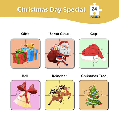 Christmas 4 Pieces Wooden Puzzles 2+ Years