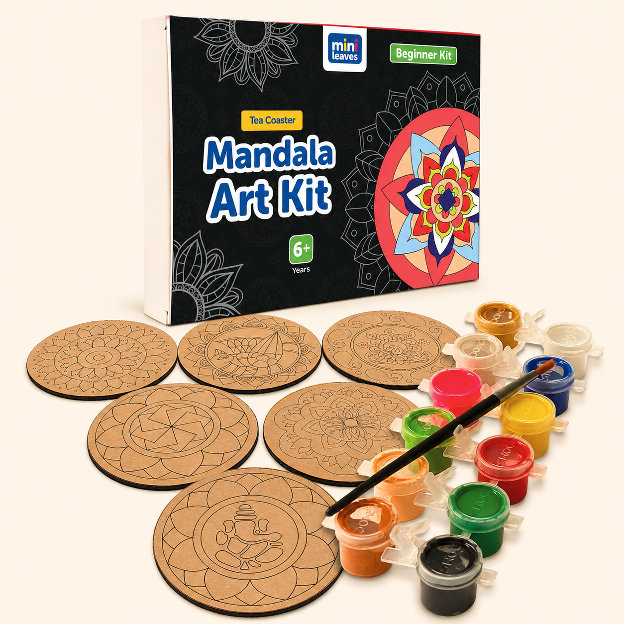 Mandala Tea Coasters Art and Craft Kit 6+ Years- Beginner
