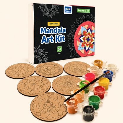 Mandala Tea Coasters Art and Craft Kit 6+ Years- Beginner
