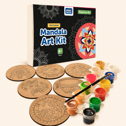 Mandala Tea Coasters Art and Craft Kit for 6+ Years- Beginner