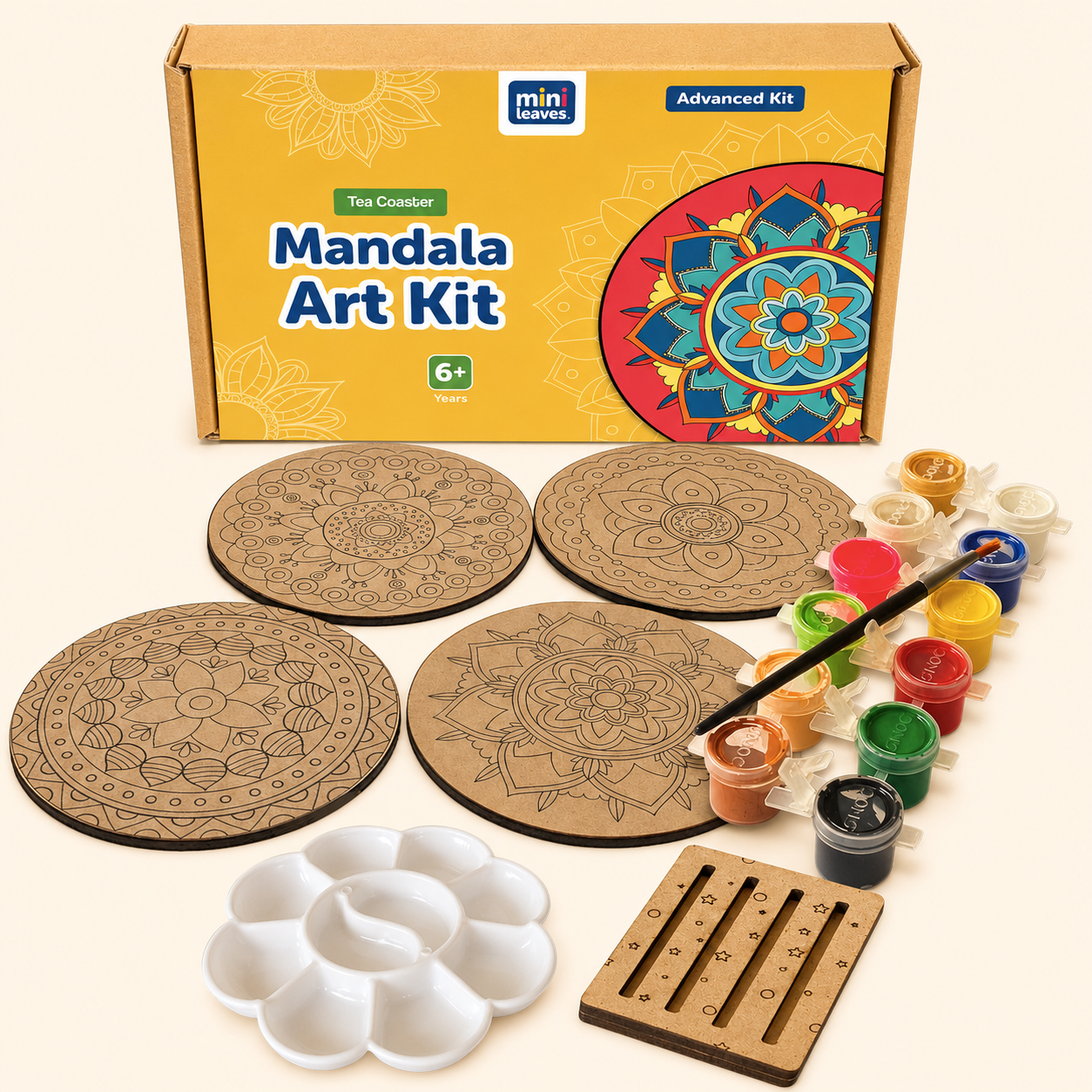 Mandala Painting Kit Tea Coaster Art and Craft Kit- Advanced Level 6+