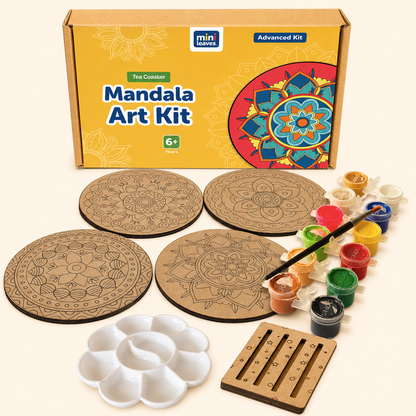 Mandala Painting Kit Tea Coaster Art and Craft Kit- Advanced Level 6+