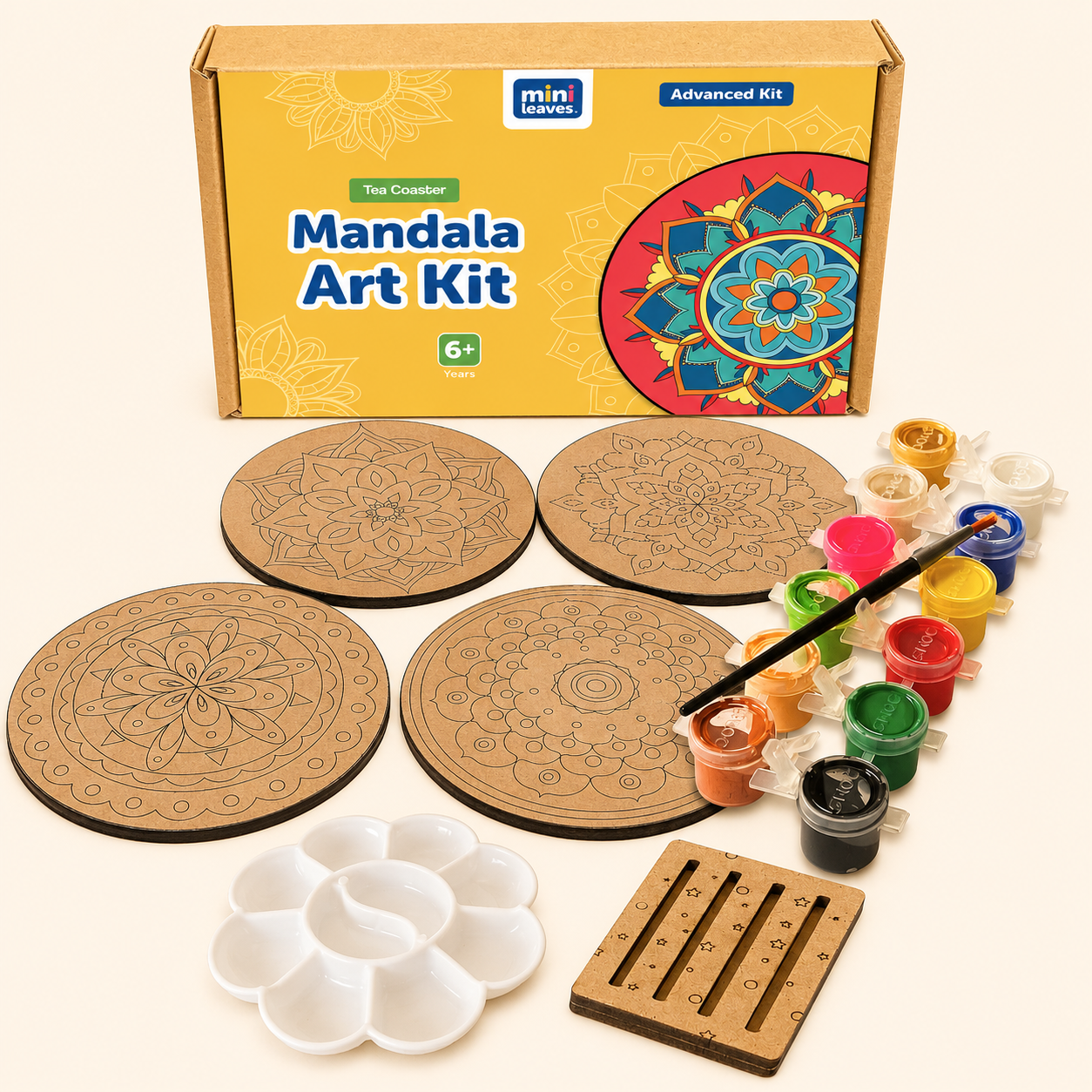 Mandala Painting Kit Tea Coaster Art and Craft Kit- Advanced Level 6+