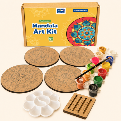 Mandala Painting Kit Tea Coaster Art and Craft Kit- Advanced Level 6+