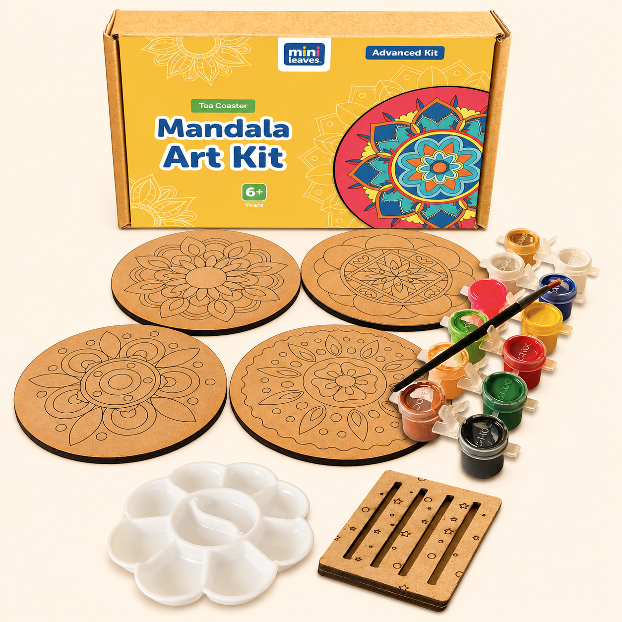 Mandala Tea Coaster Art and Craft Kit- Advanced Level 6+