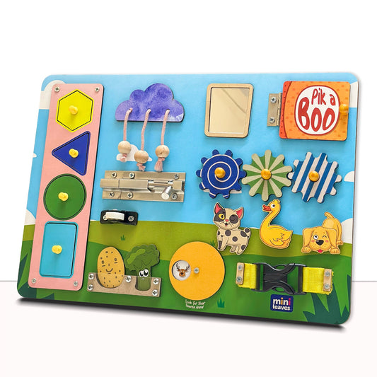 Busyboard for toddlers 1 to 3 Years with 10+ Activities