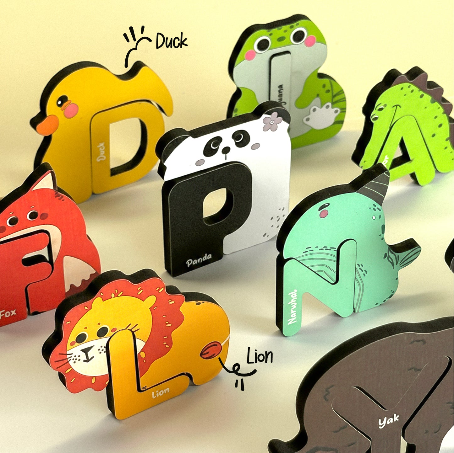 YaY Play A to Z Wooden Animal Alphabet Puzzles Set - 52 Pieces