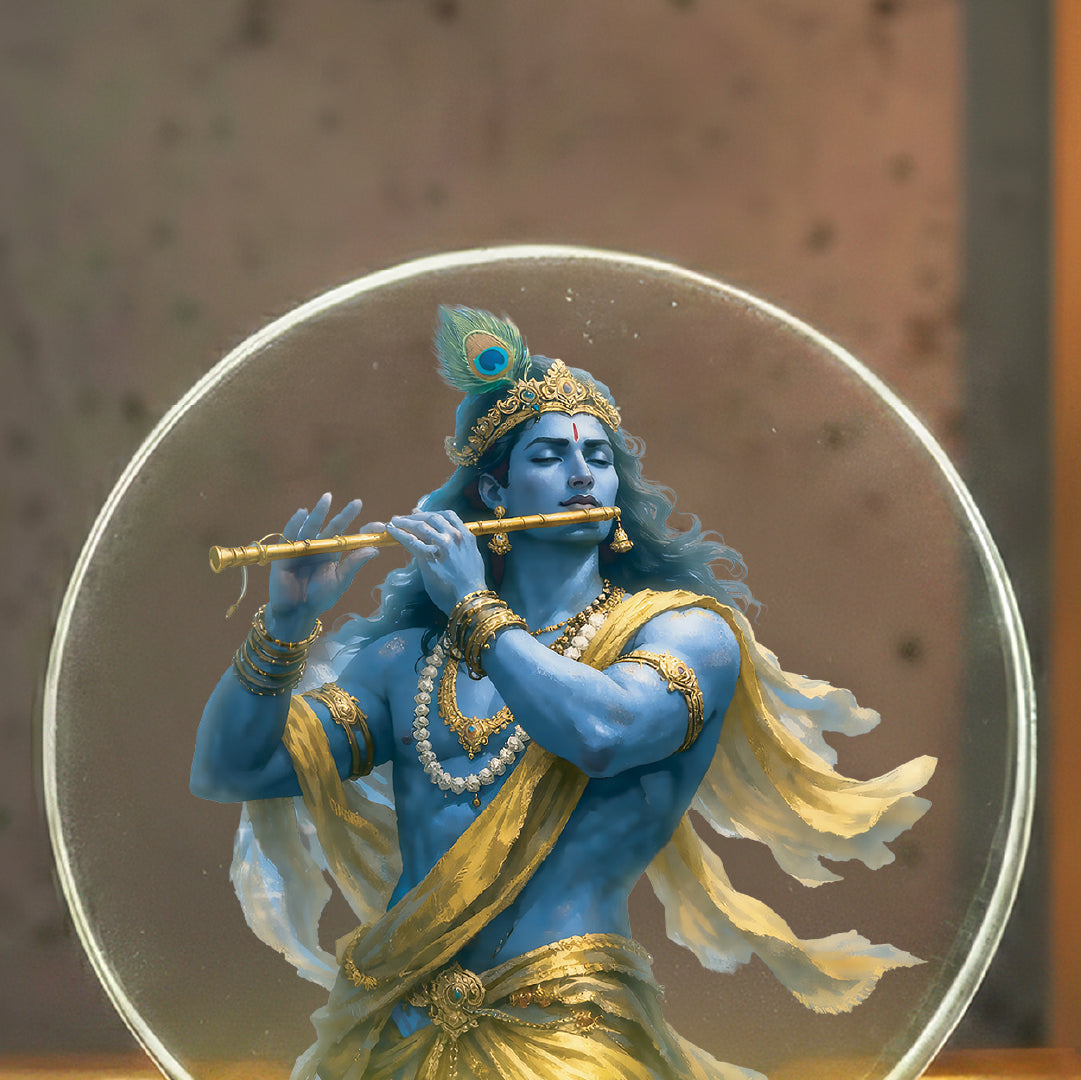 Krishna LED Light Lamp for Home Décor & Gifting | Spiritual Wooden Base Lamp – Yay Play