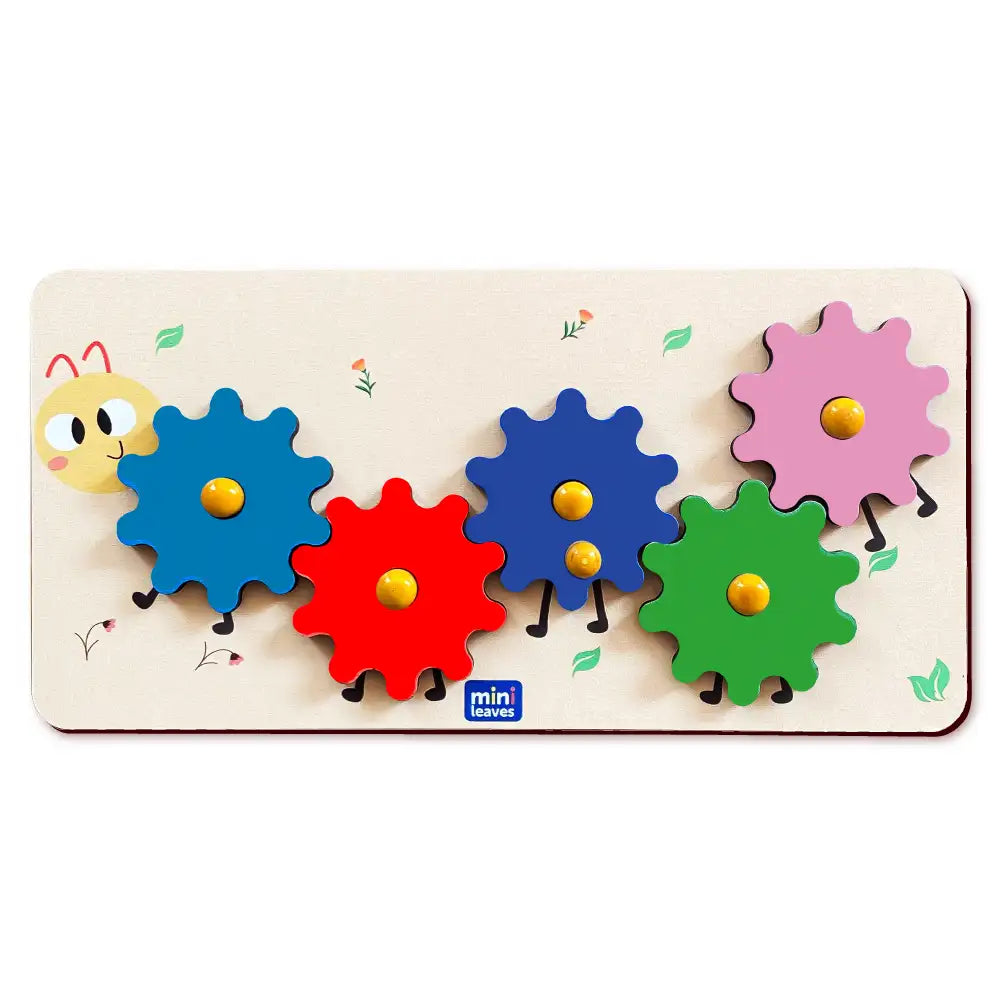 Walking Snail Wooden Gear Toys with 5 Interchangeable Gears for 2+ Years