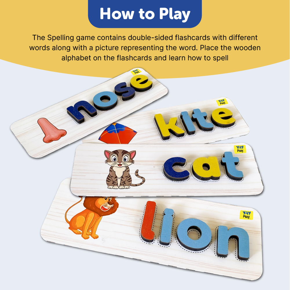 YayPlay Spell and Learn Letter Matching Educational Wooden Toys 3+ Years