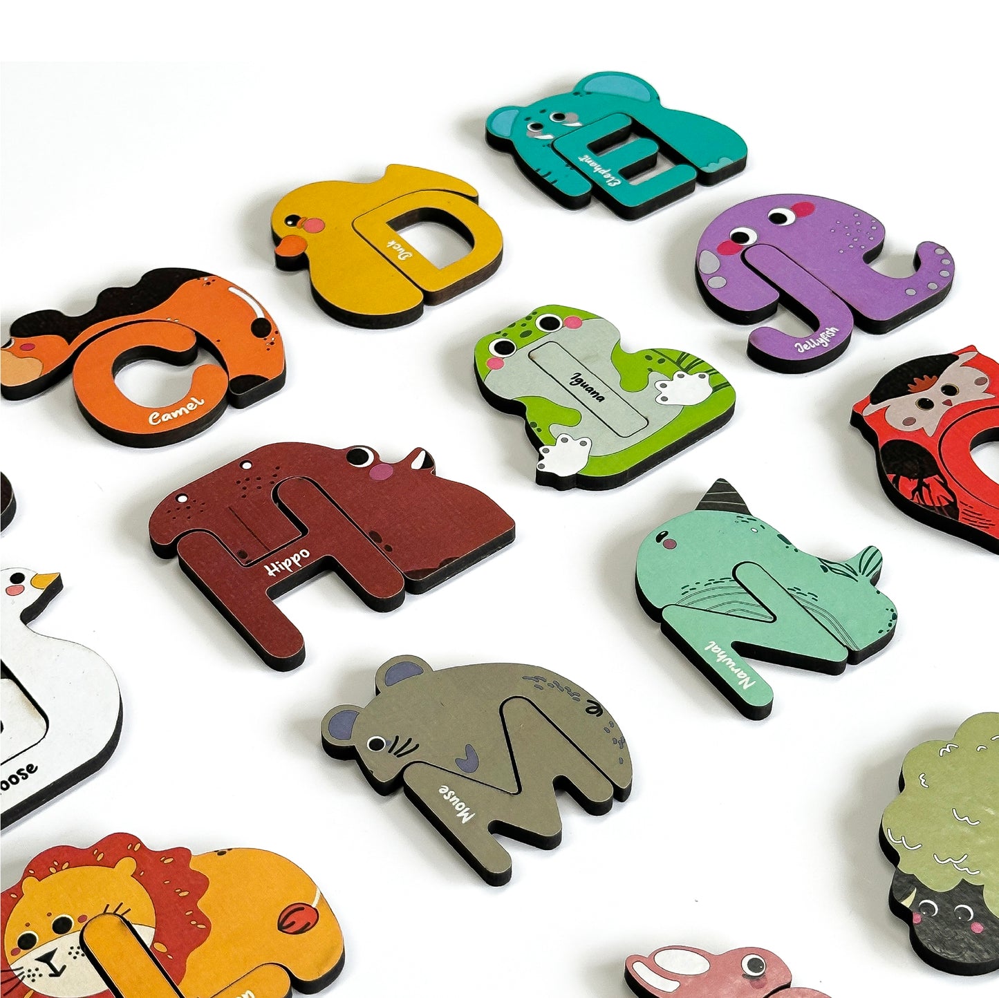 YaY Play A to Z Wooden Animal Alphabet Puzzles Set - 52 Pieces