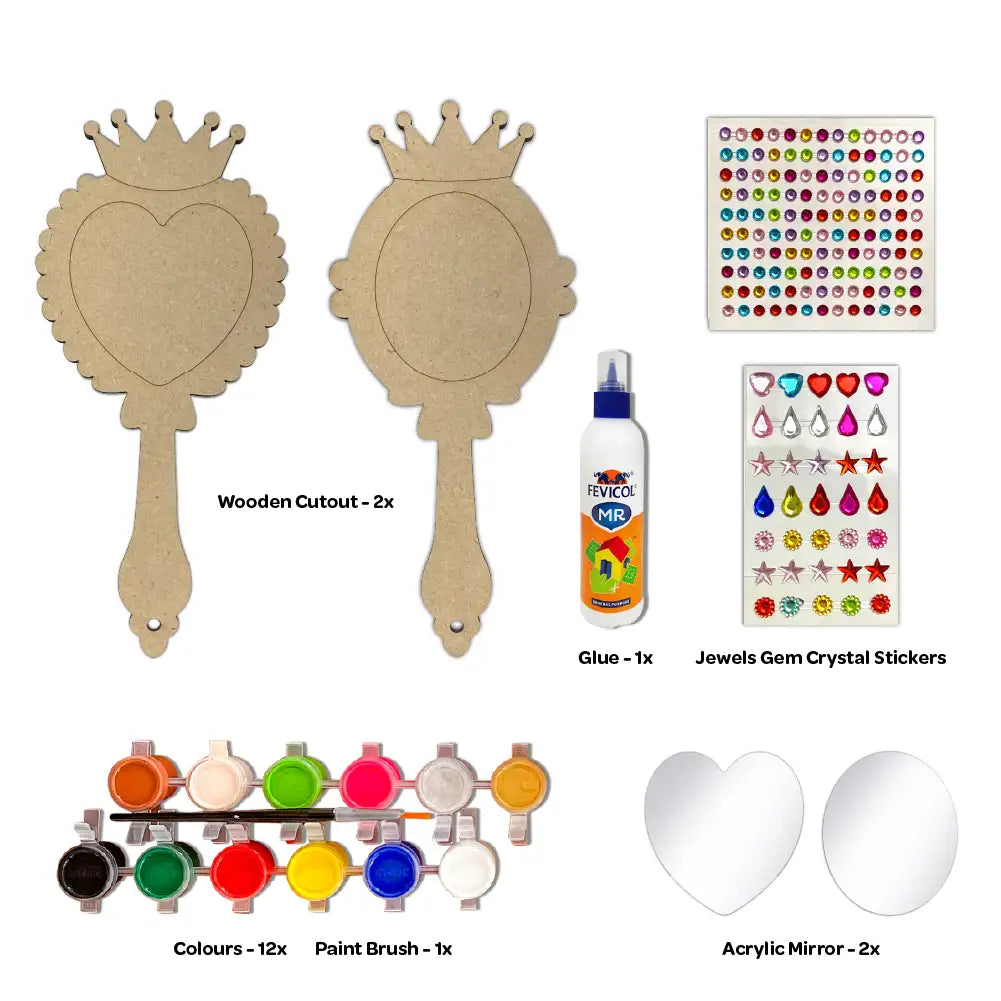 Decorate Your Own DIY Princess Mirrors Paint Art and Craft Kits for Girls age 6+- Set of 2