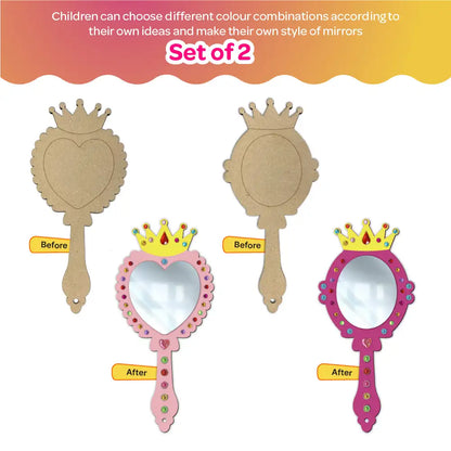Decorate Your Own DIY Princess Mirrors Paint Art and Craft Kits for Girls age 6+- Set of 2