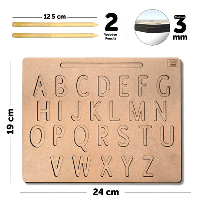 Educational Wooden Tracing Board for Kids Set of 4 Double Sided Board