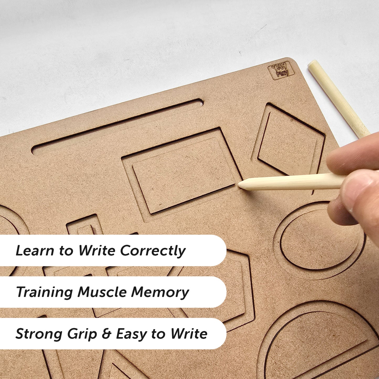 Educational Wooden Tracing Board for Kids Set of 4 Double Sided Board