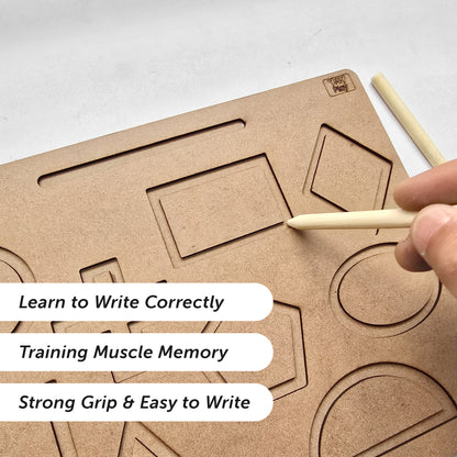 Educational Wooden Tracing Board for Kids Set of 4 Double Sided Board