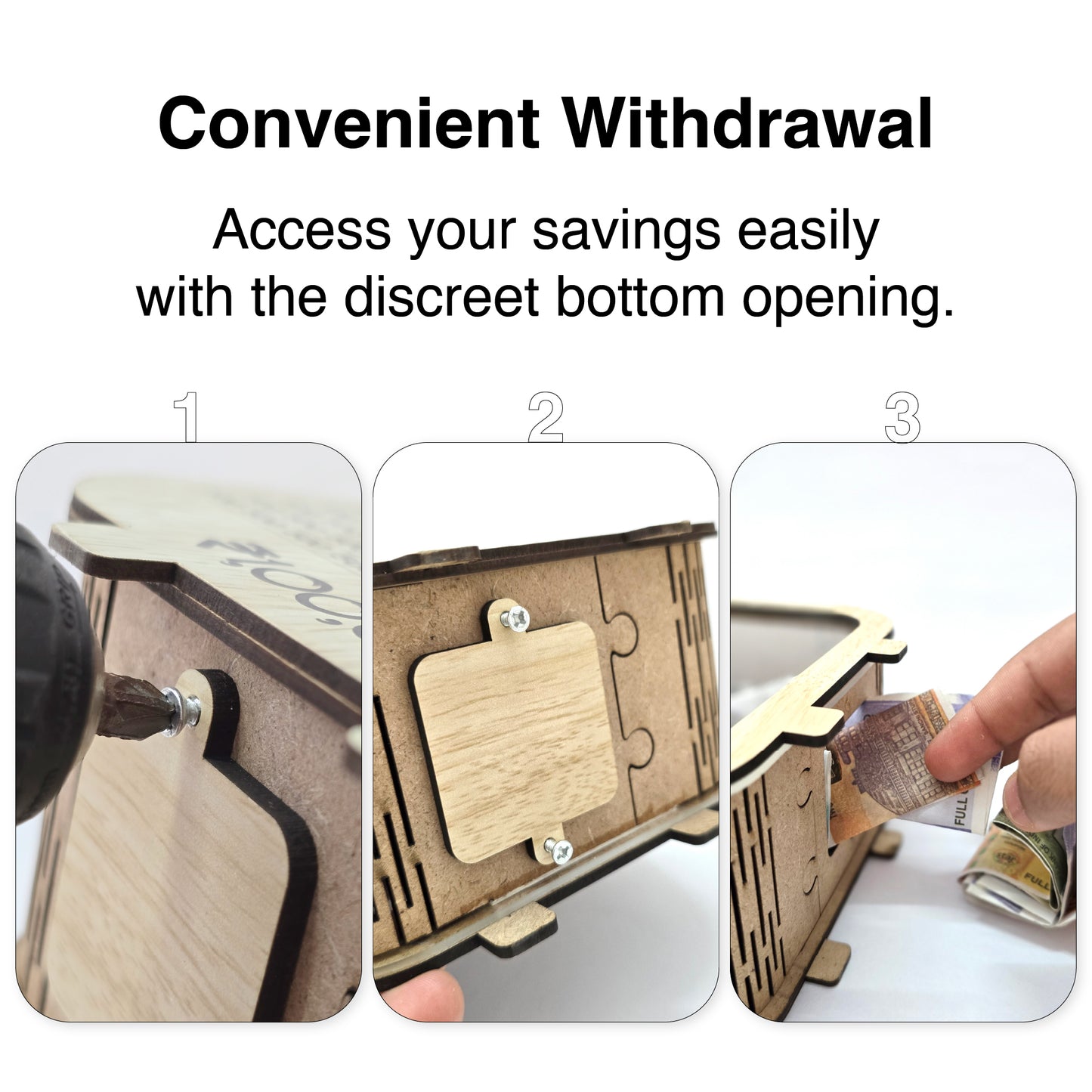 Money Saving Suitcase™ – Wooden Money Saving Box with ₹1 Lakh Tracker