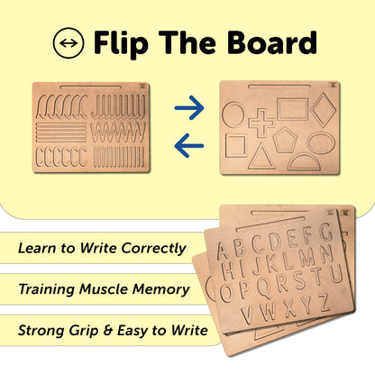Wooden Tracing Board for Kids | Reading & Writing Board Toys 3+ Kids