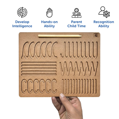 Wooden Tracing Board for Kids | Reading & Writing Board Toys 3+ Kids