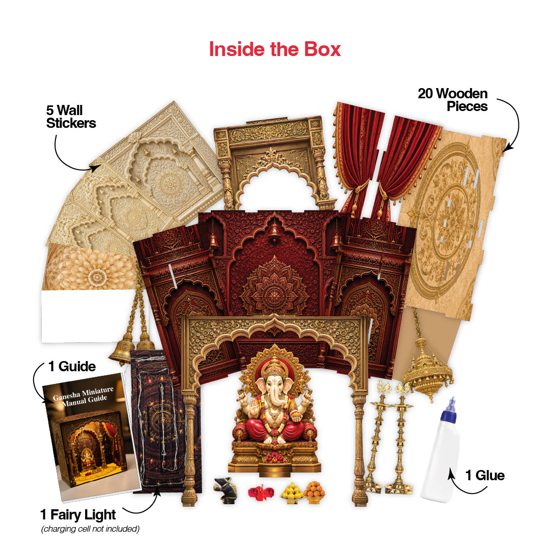 DIY 3D Wooden Miniature Ganesha Mandir Kit